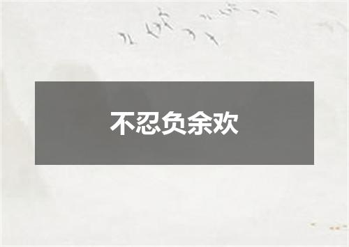不忍负余欢