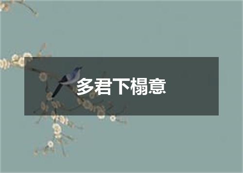多君下榻意