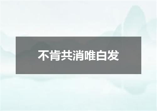 不肯共消唯白发
