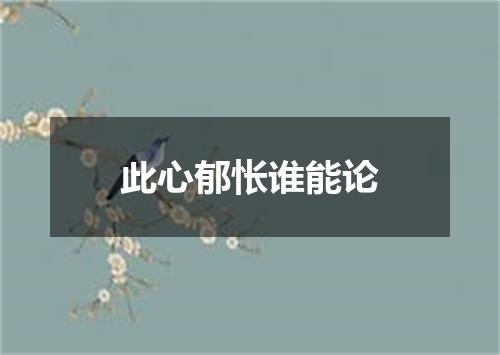 此心郁怅谁能论