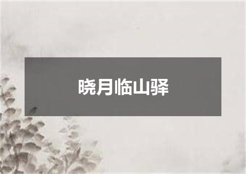 晓月临山驿