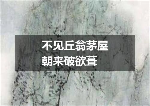 不见丘翁茅屋朝来破欲葺