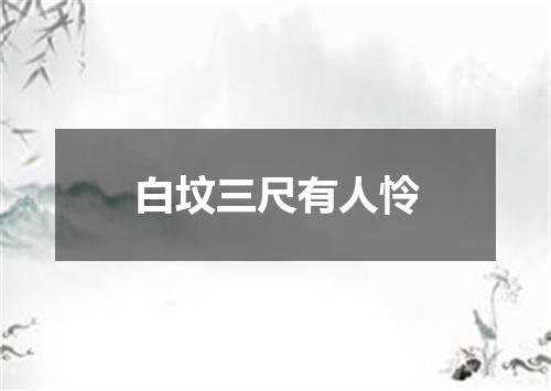 白坟三尺有人怜