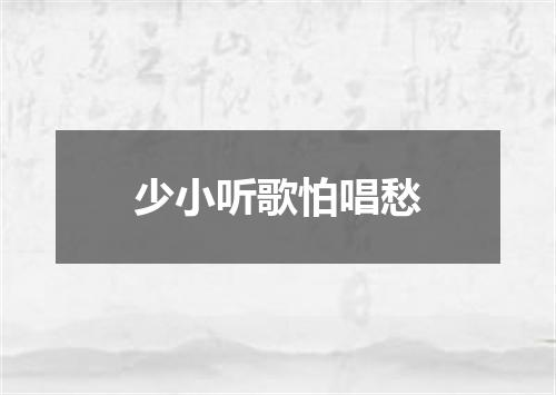 少小听歌怕唱愁