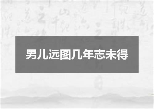 男儿远图几年志未得