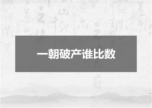 一朝破产谁比数
