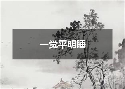 一觉平明睡