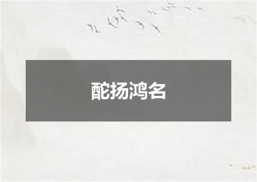 酡扬鸿名