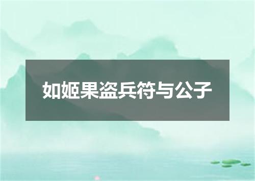 如姬果盗兵符与公子