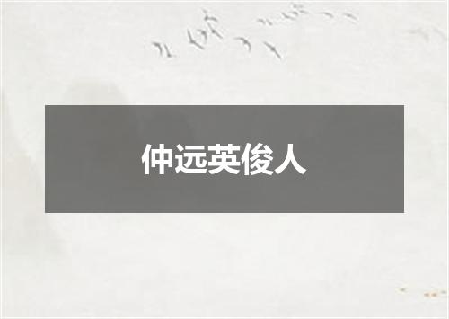 仲远英俊人