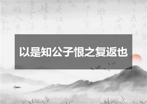 以是知公子恨之复返也