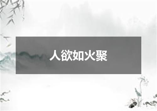 人欲如火聚