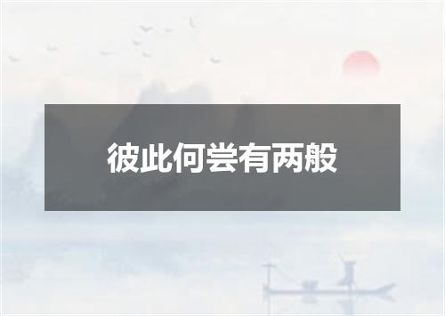 彼此何尝有两般