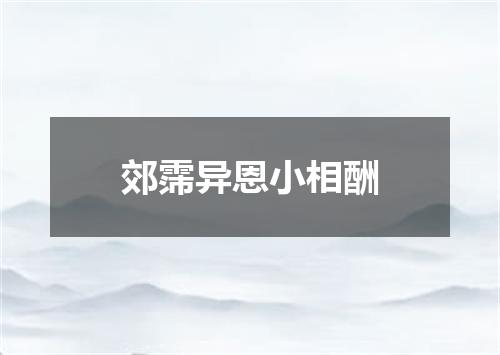 郊霈异恩小相酬