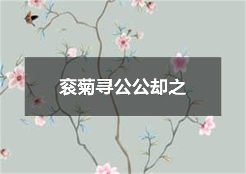 衮菊寻公公却之