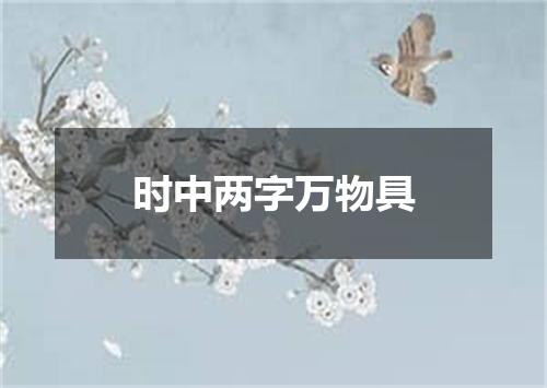 时中两字万物具