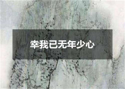 幸我已无年少心