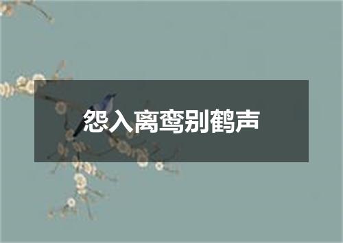 怨入离鸾别鹤声