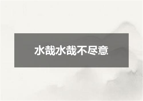 水哉水哉不尽意