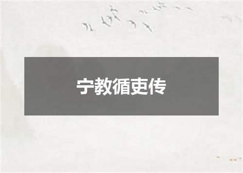 宁教循吏传