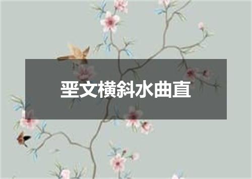 垩文横斜水曲直