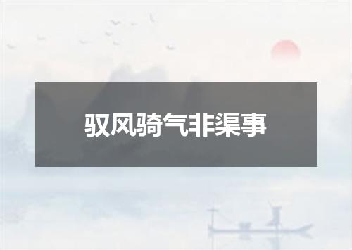 驭风骑气非渠事