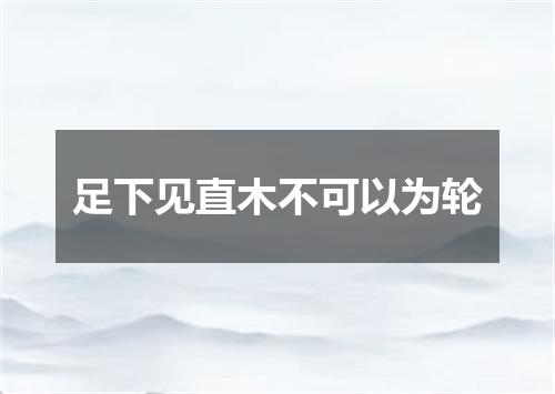 足下见直木不可以为轮