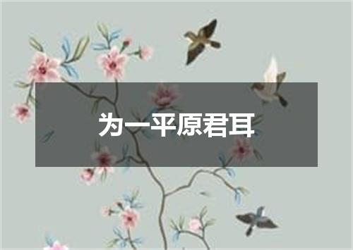 为一平原君耳