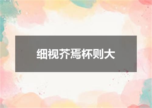细视芥焉杯则大