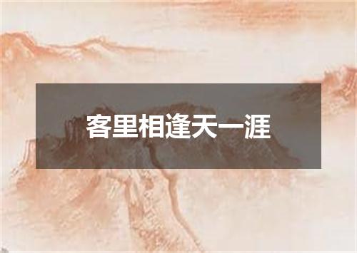 客里相逢天一涯