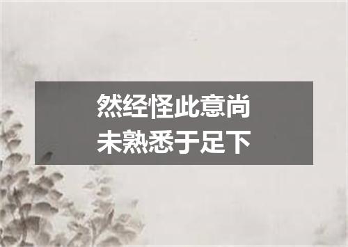 然经怪此意尚未熟悉于足下