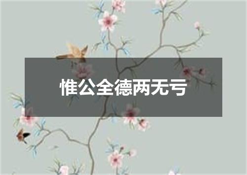 惟公全德两无亏