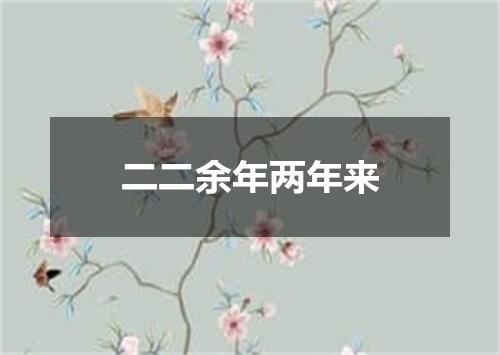 二二余年两年来