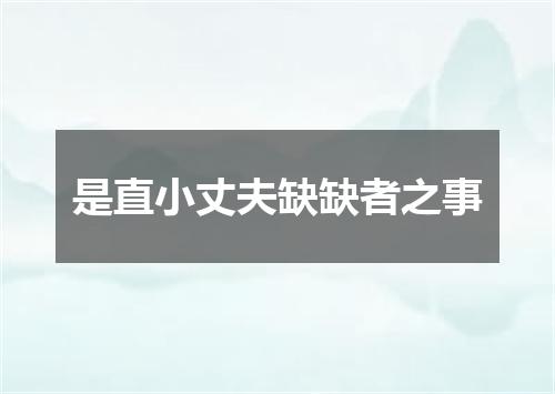 是直小丈夫缺缺者之事