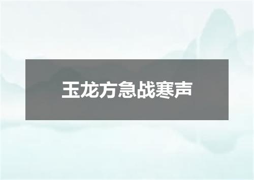 玉龙方急战寒声