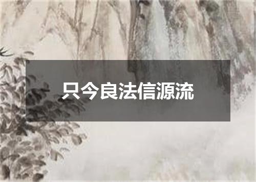 只今良法信源流