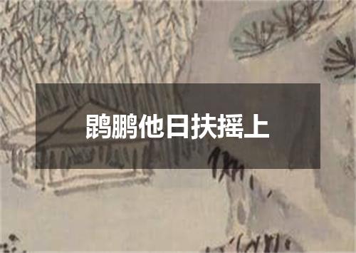 鹍鹏他日扶摇上