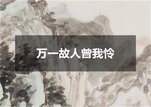 万一故人曾我怜