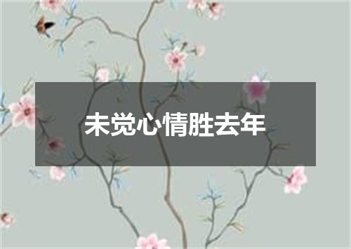未觉心情胜去年