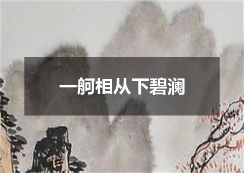 一舸相从下碧澜