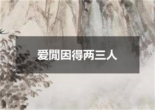 爱閒因得两三人