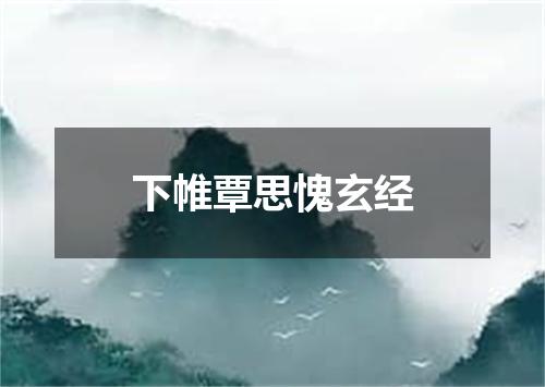 下帷覃思愧玄经