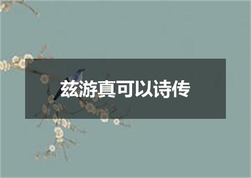 兹游真可以诗传