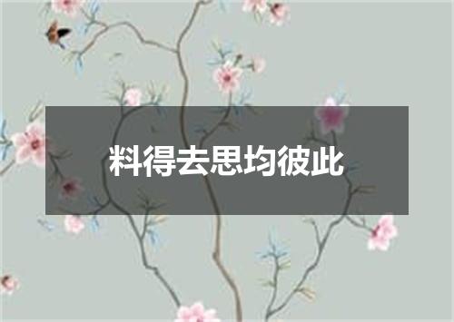 料得去思均彼此