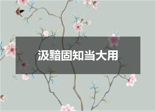 汲黯固知当大用