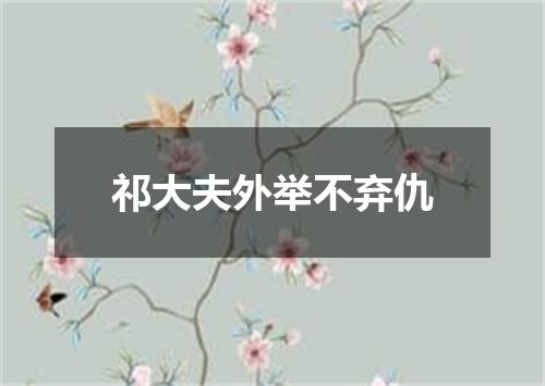 祁大夫外举不弃仇