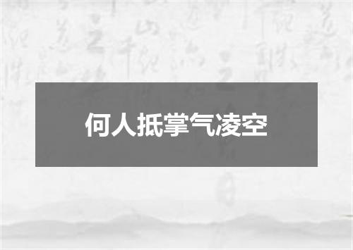 何人抵掌气凌空