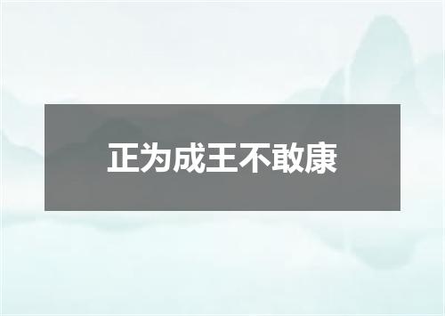 正为成王不敢康