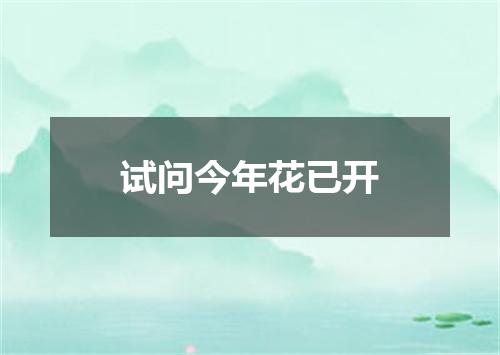 试问今年花已开