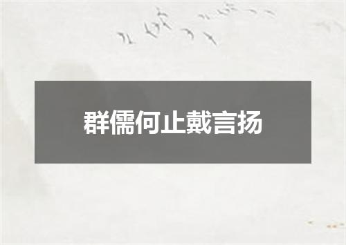 群儒何止戴言扬